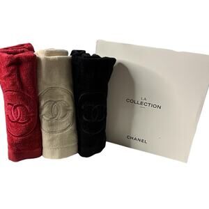 CHANEL BEAUTE Cotton Towel LA COLLECTION 3pcs Set Red Black White NIB VIP GWP